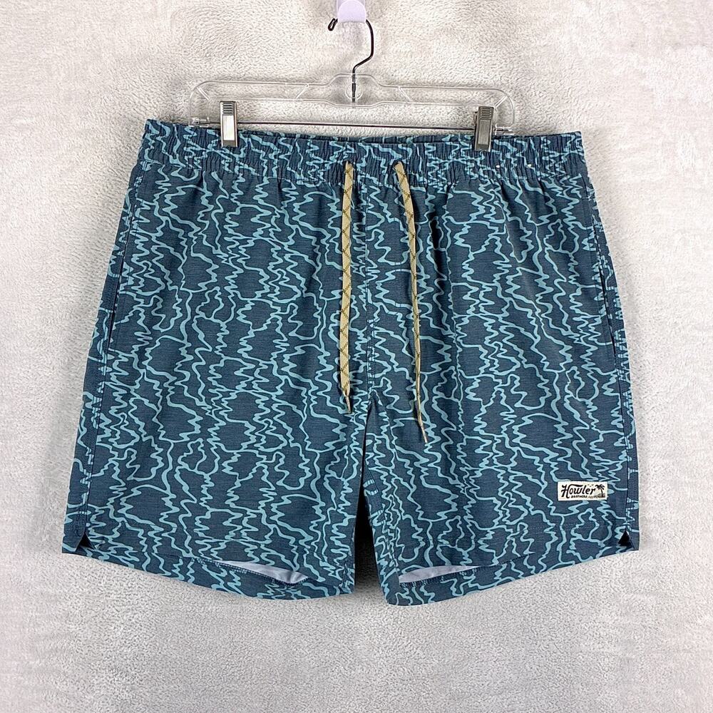 Howler Bros Board Shorts Mens XXL Blue Deep Set Drawstring Preppy Summer Y2K
